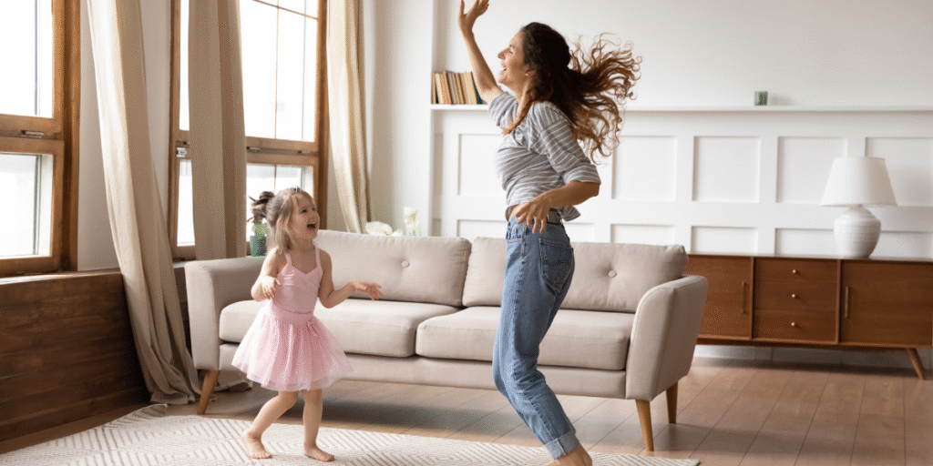 Women dancing with her daughter